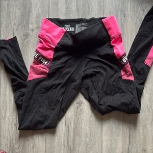 PINK Victoria's Secret Black and Pink Leggings